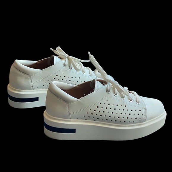 Linea Paolo Kendra White Perferated Platform Sneaker size 7.5 - Picture 8 of 12